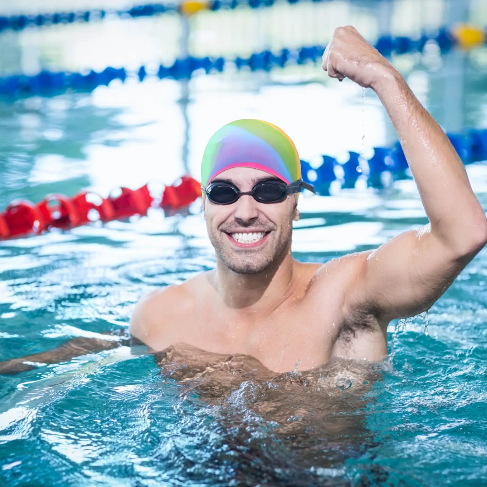 2 Piece Swimwear Waterproof Silicone Premium, Lightweight and Elastic, Adult Sports Accessories, Head Protection