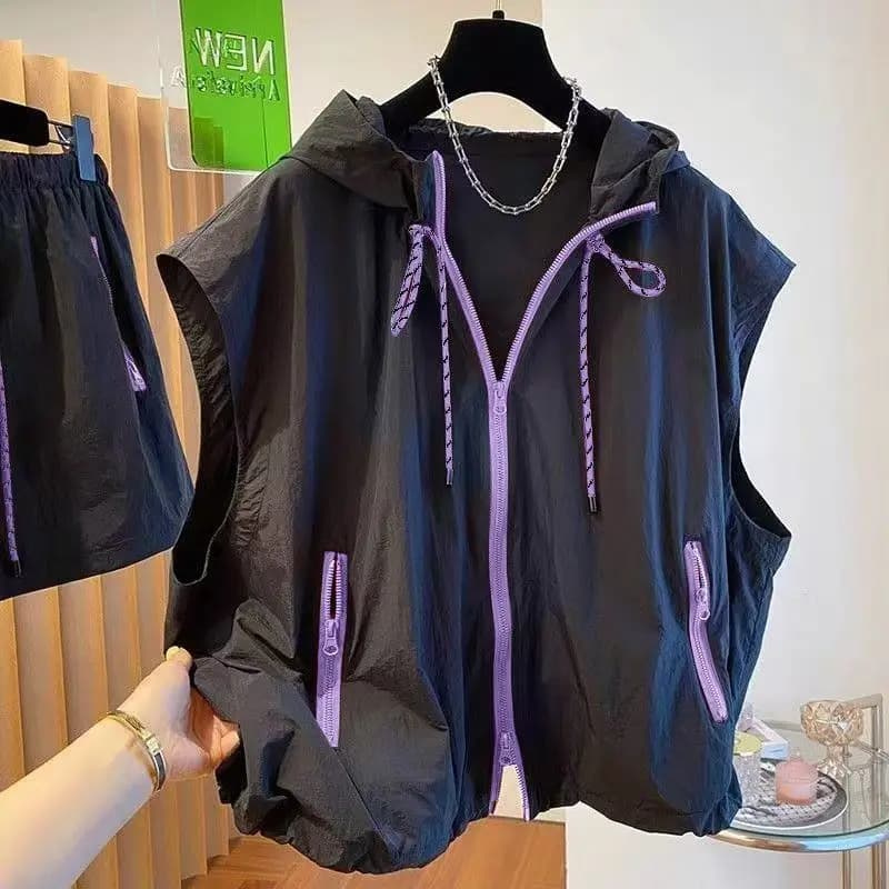 Gilet senza maniche con cappuccio Leggero e versatile per la primavera e l'estate Protezione solare ampia e casual ad asciugatura rapida