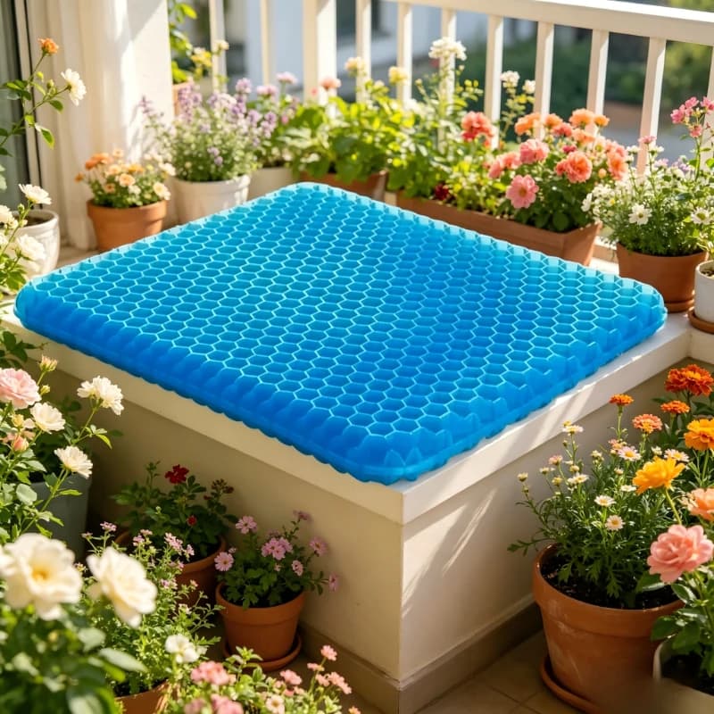 Cuscino in Gel Traspirante a Nido d'Ape 2 Pezzi Blu, Supporto per il Sollievo dal Dolore al Coccige per Sedia da Ufficio, Casa, Auto, Sedia a Rotelle