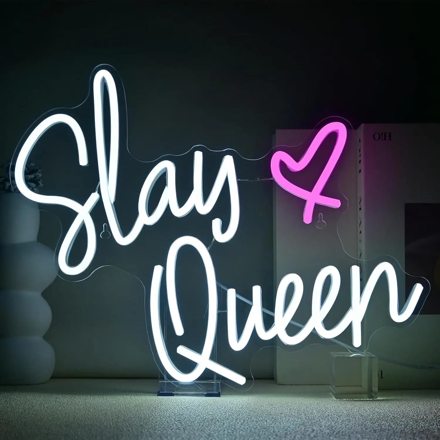 Insegna al neon Slay Queen per decorazioni per feste, insegna al neon giocosa e carina, colorata e luminosa, piena di energia