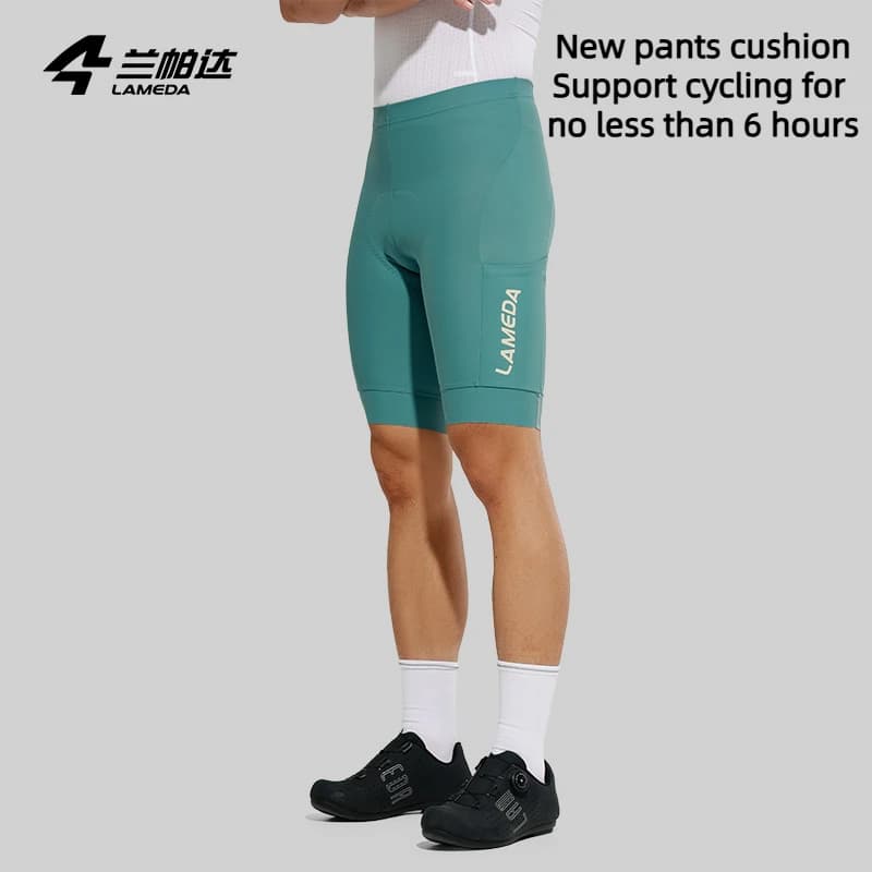 LAMEDA Pantaloncini da ciclismo da uomo a vita alta traspiranti ad asciugatura rapida Protezione UV Pantaloncini da bicicletta professionali per gli appassionati di sport