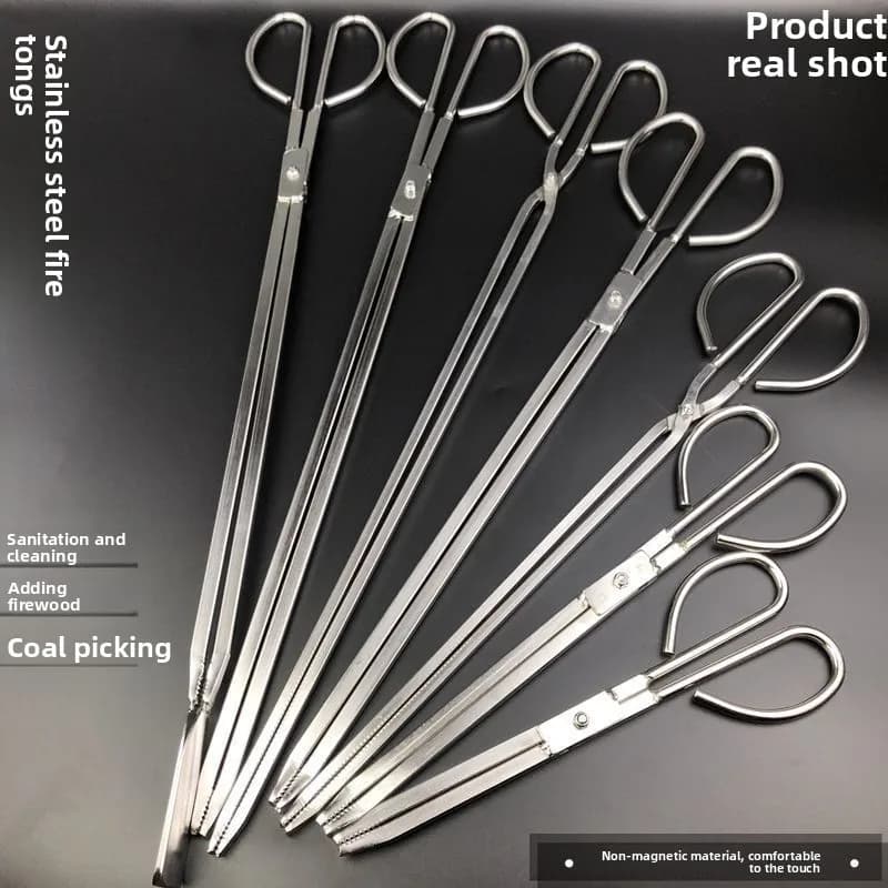 Pinze in acciaio inossidabile multiuso per barbecue, cestini di carta, cucina, bagno e carbonella - per uso domestico