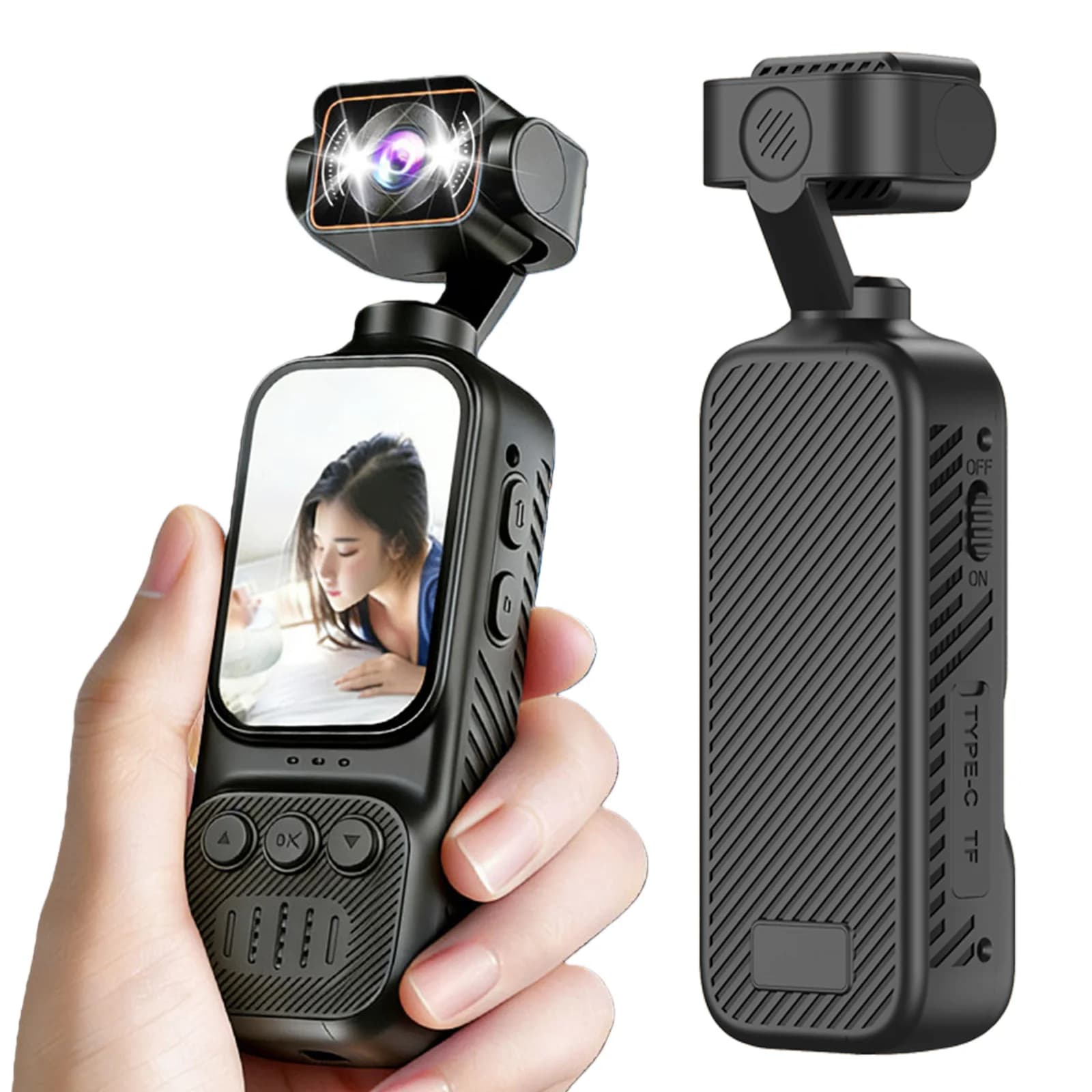 Videocamera Sportiva WiFi 2K/1080P con Display HD da 2 Pollici, Registratore Video DV, Videocamera Portatile Stabilizzata per Viaggi