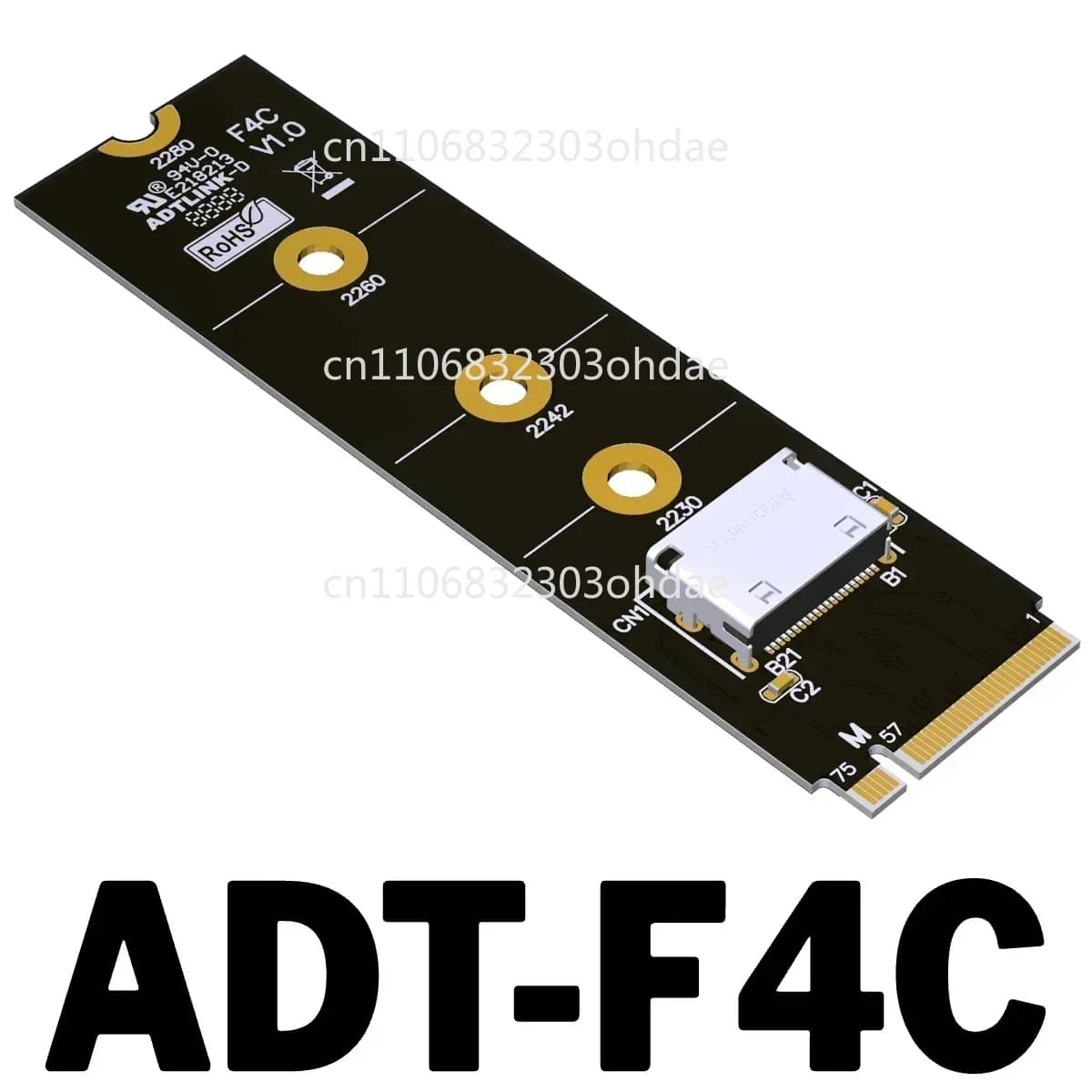 F9G-BK7 PCIe 4.0 X4 64Gbps Scheda grafica esterna per notebook OCuLink Docking station GPU ATX M. 2 NVMe a SFF-8612 OCuLink EGPU,