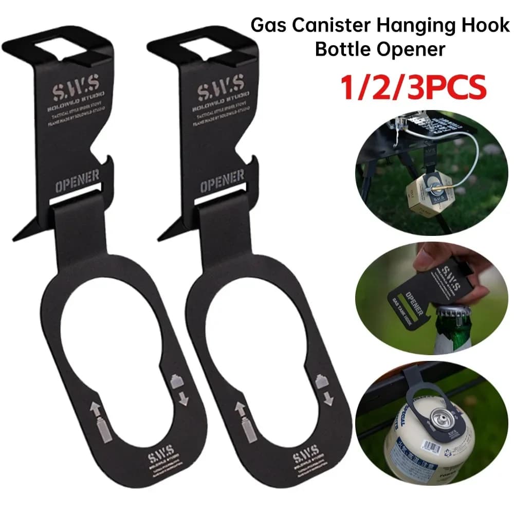 1/2/3 pieces portable gas container hook for hanging camping table stove hook gas tank hook butane clothes rack openers camping bottle