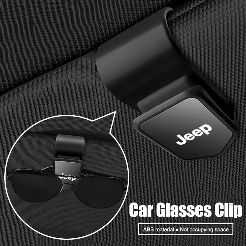 Car Interior Sun Visor Glasses Holder Sunglasses Eyeglasses Clip For Jeep Renegade Compass Grand Cherokee Wrangler jk Gladiator