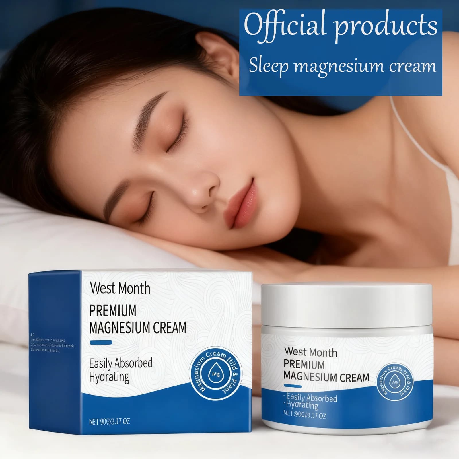 Crema di magnesio premium Lozione corpo idratante e rinfrescante con fragranza di lavanda per la cura del sonno 3,17 OZ