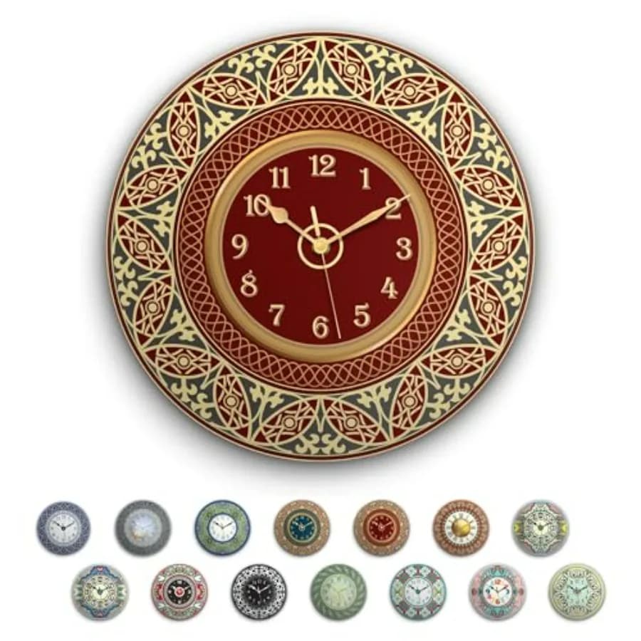 Orologio da Parete Rotondo Moderno in Vetro Acrilico, Silenzioso, Senza Ticchettio, a Batteria, Orologio Analogico al Quarzo Decorativo per Soggiorno K