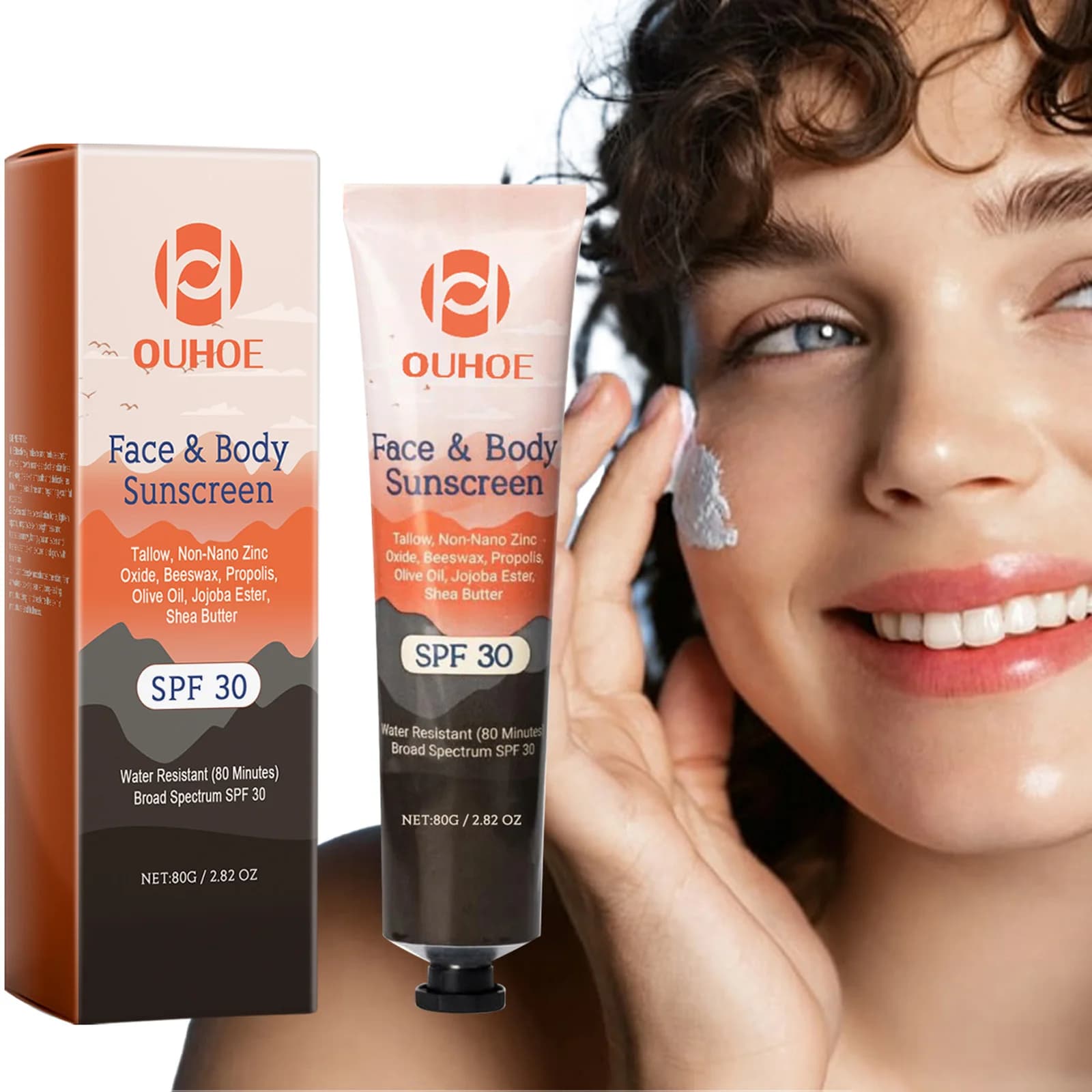 Crema solare per il viso e il corpo Crema idratante leggera non grassa SPF 30+ Crema solare rinfrescante per il controllo dell'olio per l'estate e l'esterno
