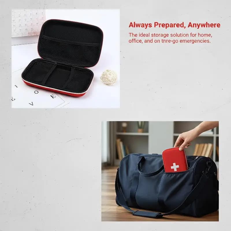 Portable First Aid Kit Waterproof Multi-Compartment Emergency Medical Pouch for Car Office Outdoor Adventure Use