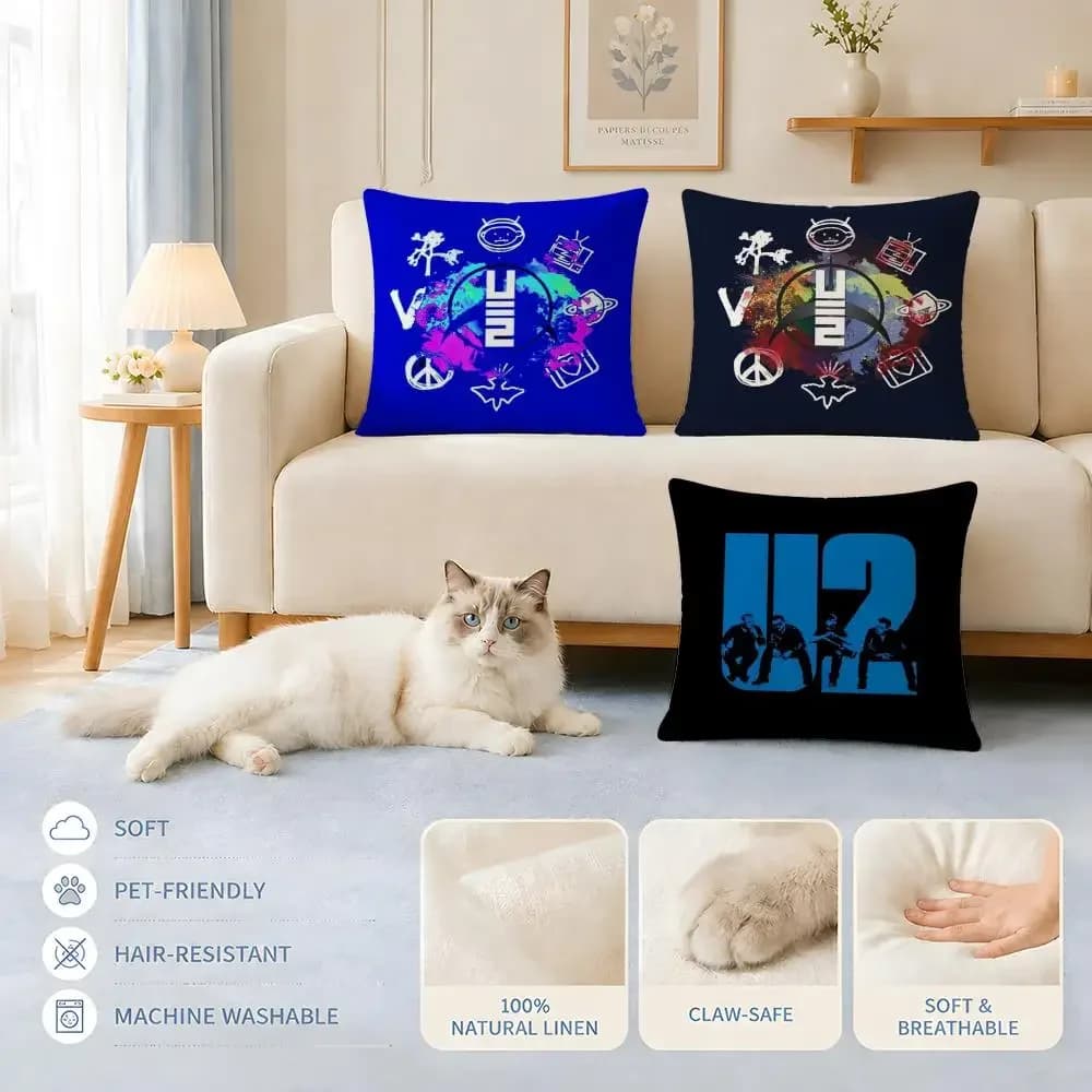 Fodere per cuscini Divano Adatte a cani e gatti Band U2S Fodere per cuscini Decorative per sedie 45x45 40x40