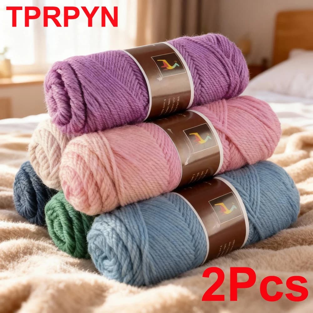 2 pezzi totale 200g maglia a mano filato di alpaca morbido caldo lana uncinetto filato filo maglione lavorato a maglia sciarpe coperta guanti linea lana spessa