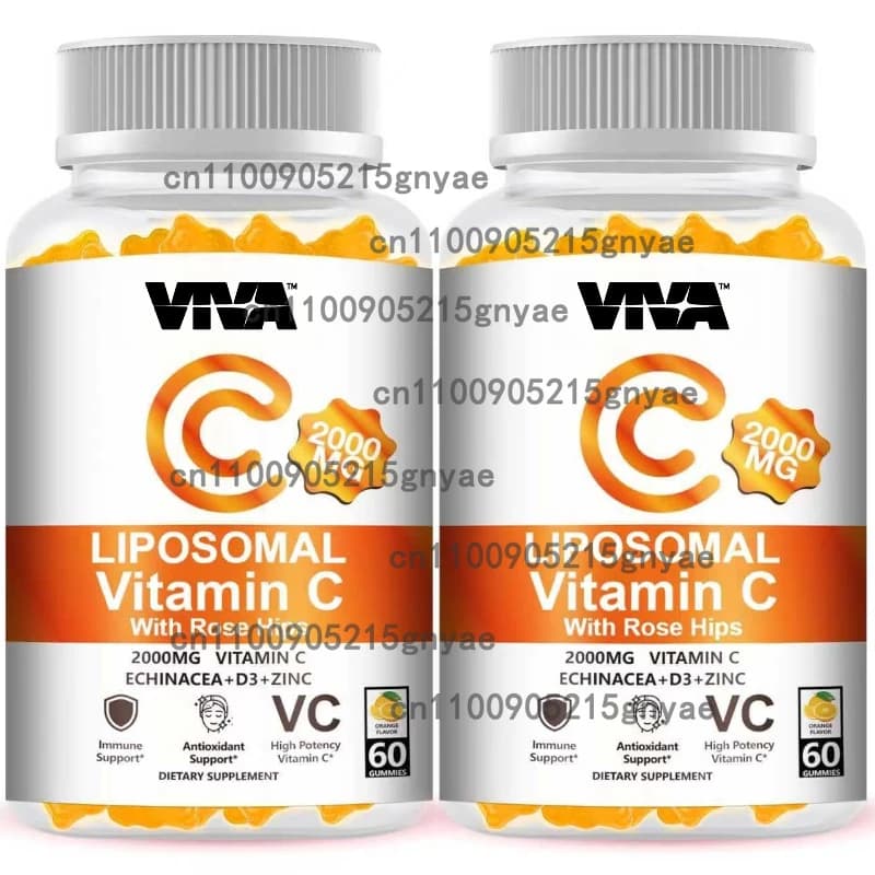 Caramelle gommose alla vitamina C - Integratori di supporto immunitario -200 mg di vitamina C per porzione, non OGM, senza glutine - Supporto antiossidante