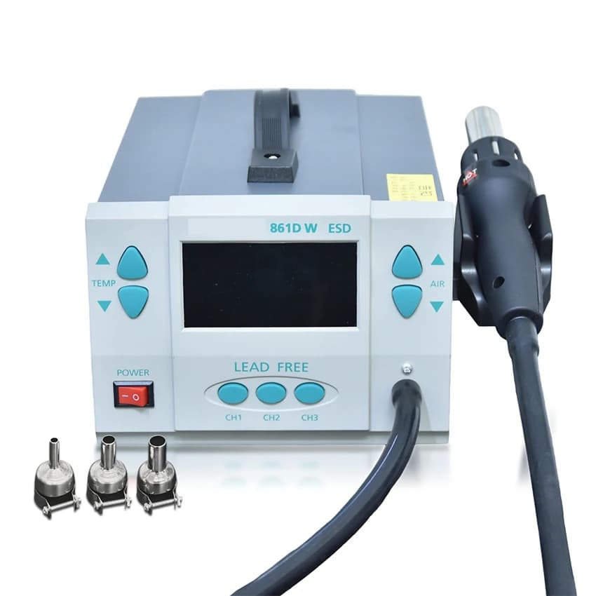 861DW Heat Gun LCD Display Dormant Storage Cyclone Direct Wind Conversion 1000W