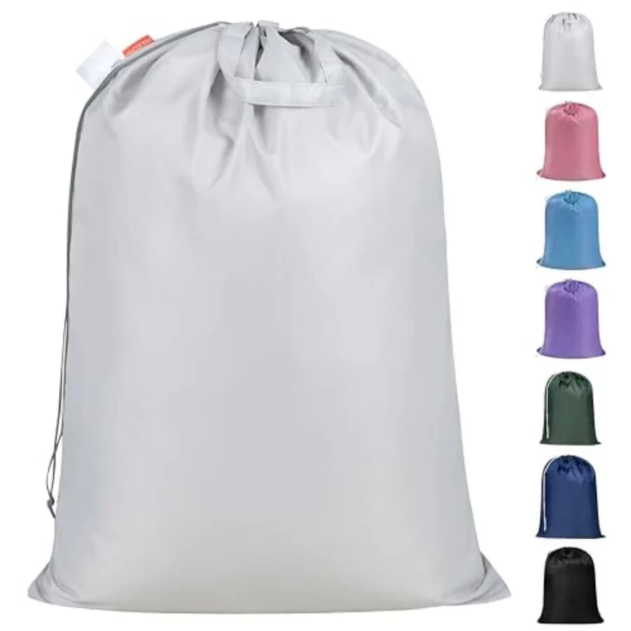 Sacca per Bucato Extra Resistente 28x36" - Borsa Grande Lavabile in Lavatrice con Manici Rinforzati e Chiusura a Coulisse e Tasca Porta Documenti
