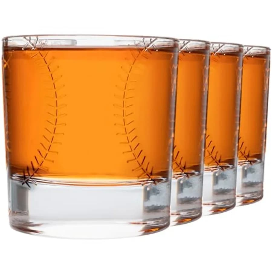 Set di 4 bicchieri da whisky a forma di palla. Regalo Unico per Uomini: Accessori per Bar Domestico, Decorazioni in Vetro, Bicchieri da Bar Cristallo. 11 once