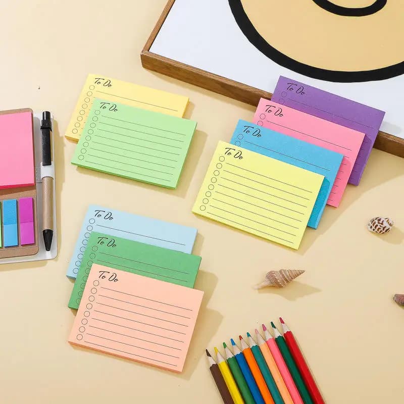 9 Pz/set Nota Adesiva Messaggio nota PER DO planner Carta fluorescente Blocco note autoadesivo Adesivo decorativo Commercio all'ingrosso