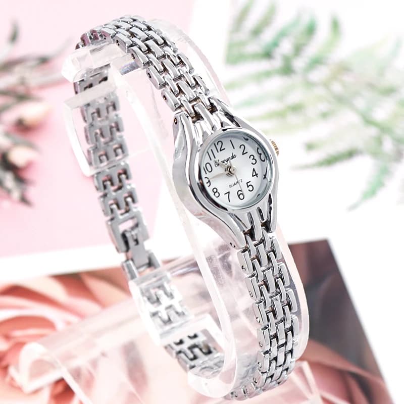 Orologi alla moda da donna con quadrante analogico elegante Orologi da polso in argento di marca Chaoyada per orologi da polso al quarzo da donna femminili
