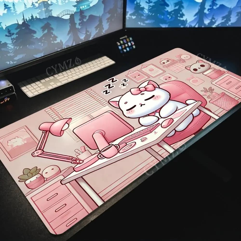 Cute cartoon-style cat large Mouse Pad Desk Mat gaming mats anti-slip Durable offices accessories keyboard mouse mat maus pad