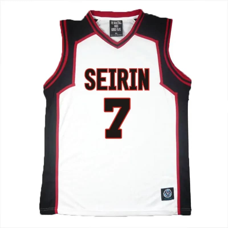 Anime 3D Kuroko No Basuke SEIRIN Kiyoshi Teppei 7 # Costume da basket Jersey Cosplay Uniforme Gilet Canottiera Camicia Set maniche