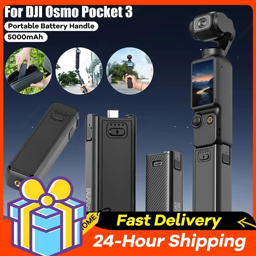Power Bank Portable with TYPE-C Charging Handle for DJI Osmo Pocket 3, Action Camera Accessories