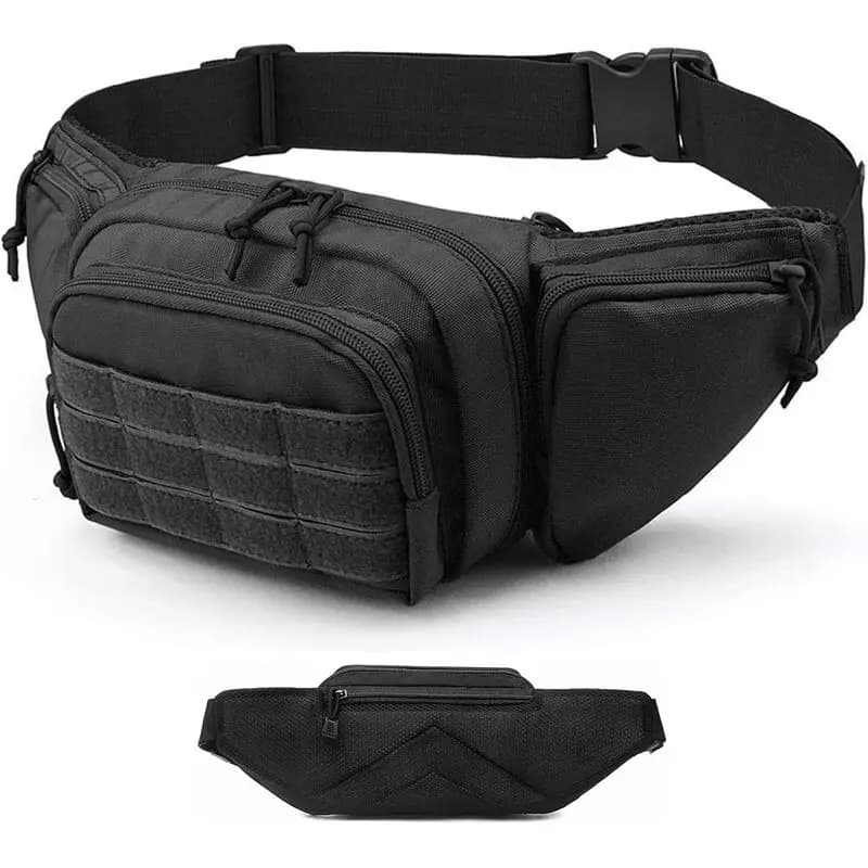 600D Oxford Multi-Pocket Waist Pack Adjustable Outdoor Utility Belt Bag for Hiking Fishing Cycling Camping Travel
