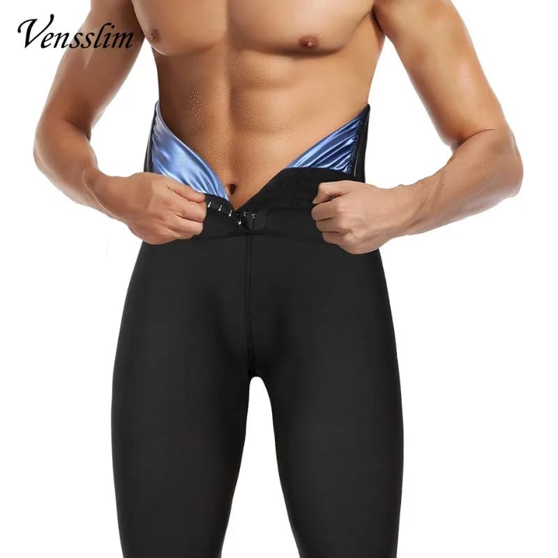 Vensslim Leggings per allenamento in vita per il sudore Dimagranti Perdita di peso Uomo Body Shaper Pantaloni da sauna termici Allenamento Pantaloncini di compressione da palestra
