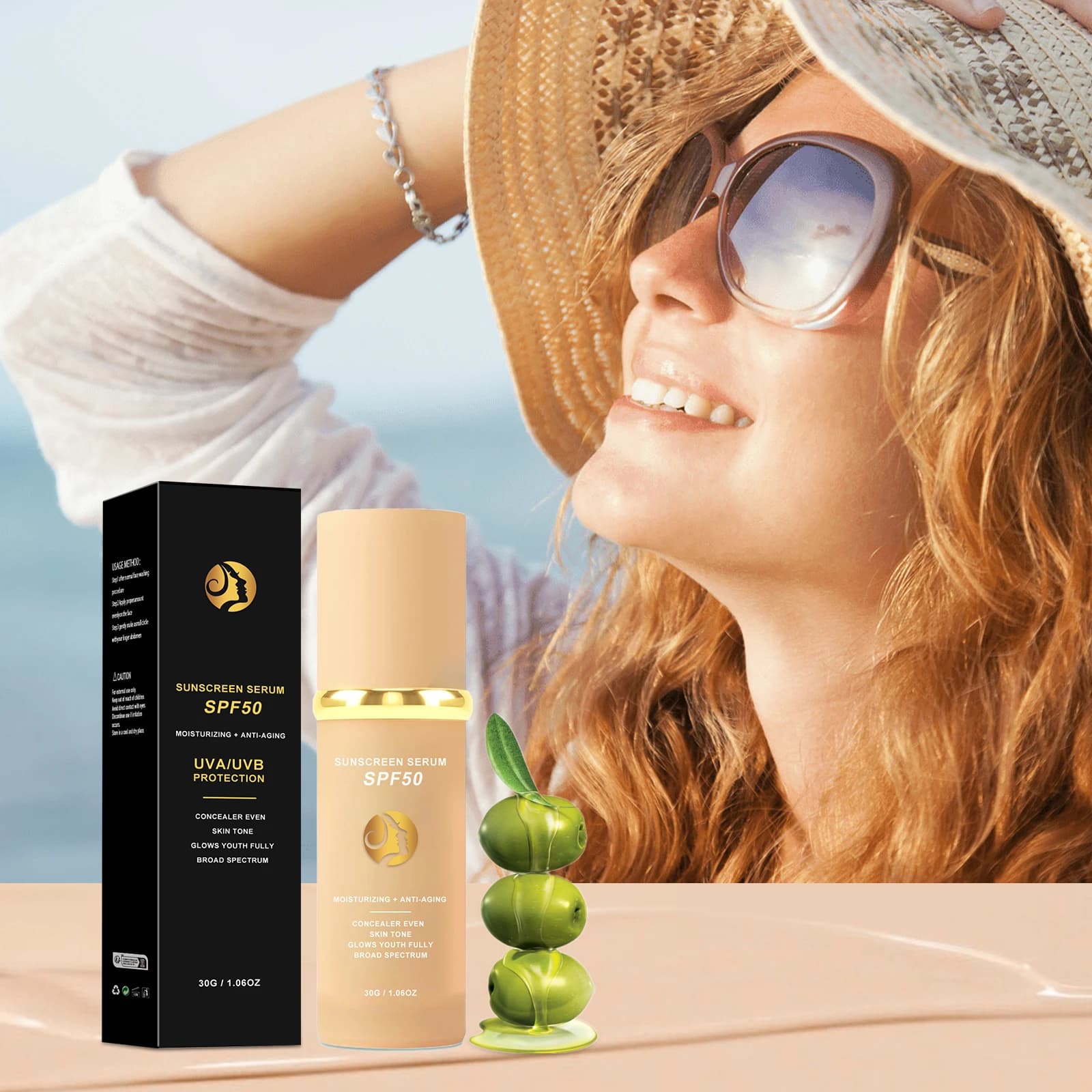 Fondotinta liquido 4 in 1 Fondotinta impermeabile a lunga tenuta SPF 50+ Trucco viso naturale Correttore idratante Protezione solare