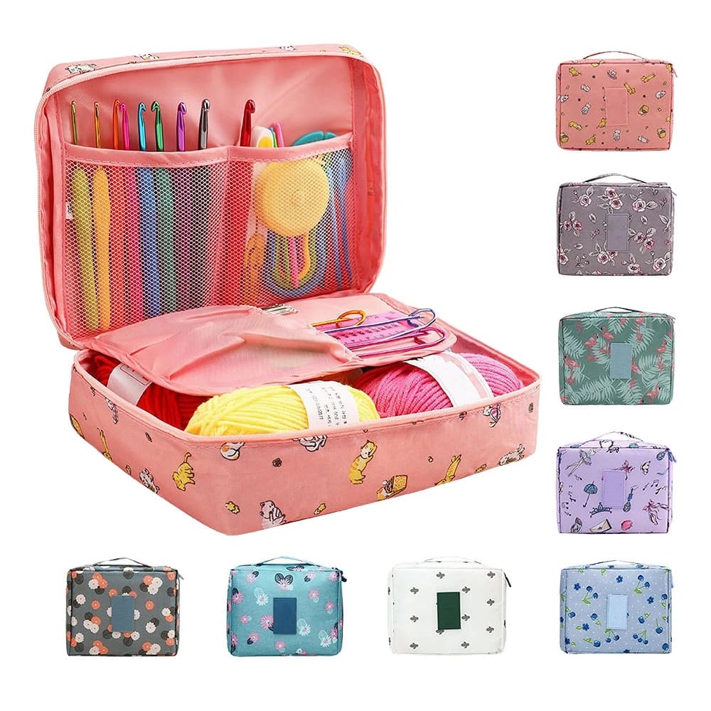 59 Pz/set Uncinetto Kit Con Sacchetto di Immagazzinaggio Tessitura Ferri da Maglia Set FAI DA TE Arte Mestiere Strumenti di Cucito Accessori Uncinetto Forniture