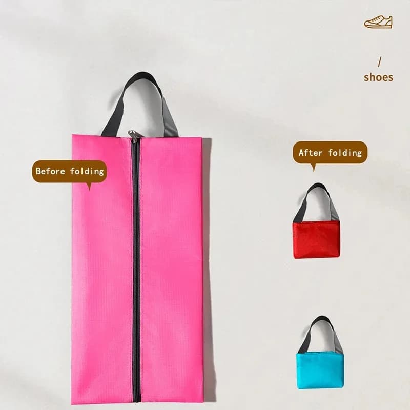 1PC Portable Portable Oxford Cloth Shoe Bag Home Travel Outdoor Shoe Storage BagWaterproof Moisture-proof Beach Shoe Ziplock Bag