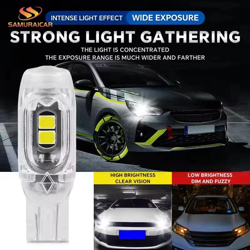 2/4/10/20 Pezzi Lampadine LED T10 W5W Stroboscopiche 12V 2835-5SMD 6500K Bianche per Interni Auto, Luci a Cuneo per Tetto, Mappa, Bagagliaio, Targa e Luci Laterali