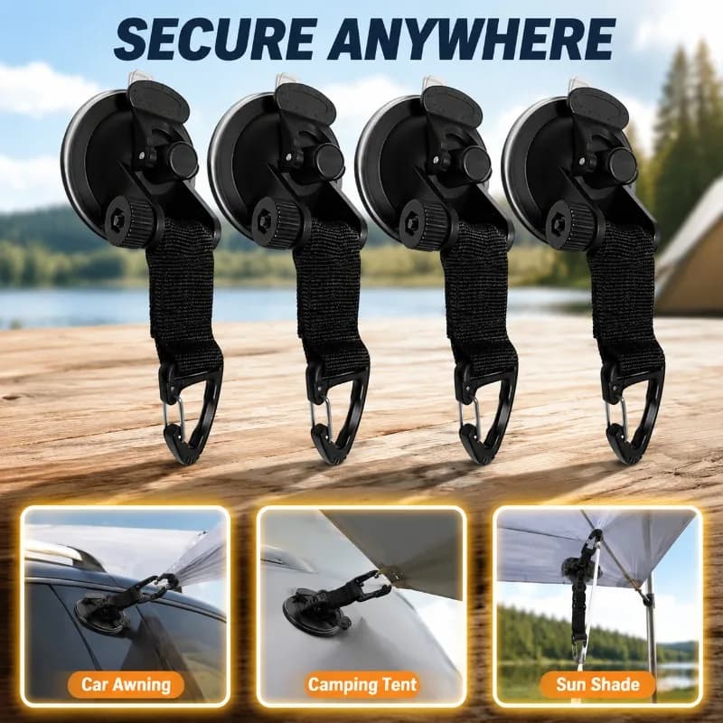 Outdoor Camping Car Tent Fixing Hook Sun-proof Suction Cup Anchor Loop Windproof Canopy Fastener Vehicle Travel Shelter Mounting