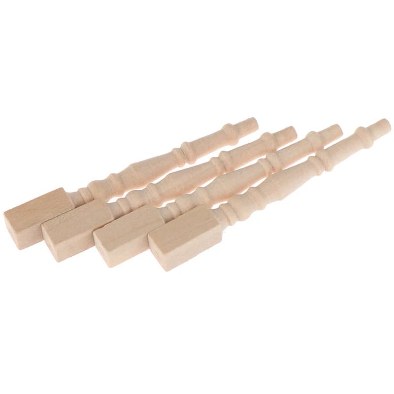 Accessori per Mobili in Miniatura 1:12, Giocattoli Fai-da-Te, Sedia e Gambe di Tavolo in Legno per Casa delle Bambole