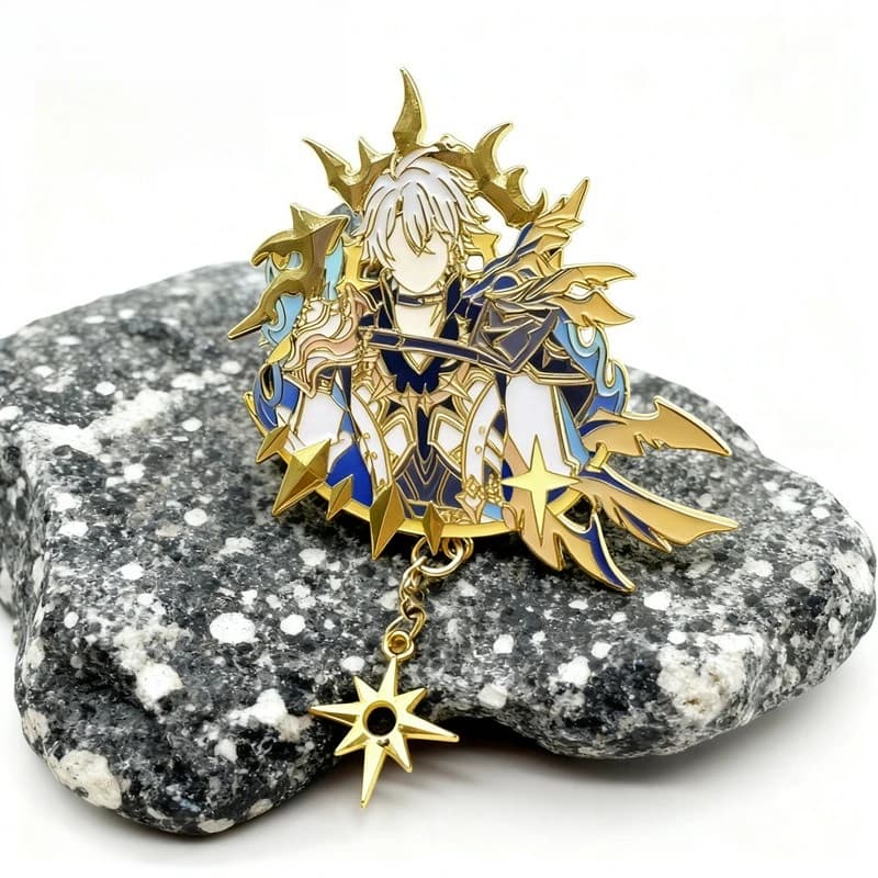 Badge in Metallo alla Moda della Serie Honkai: Star Rail, Personaggio dei Cartoni Animati, Stampa Raffinata, Spilla per Zaino, Regalo di Compleanno