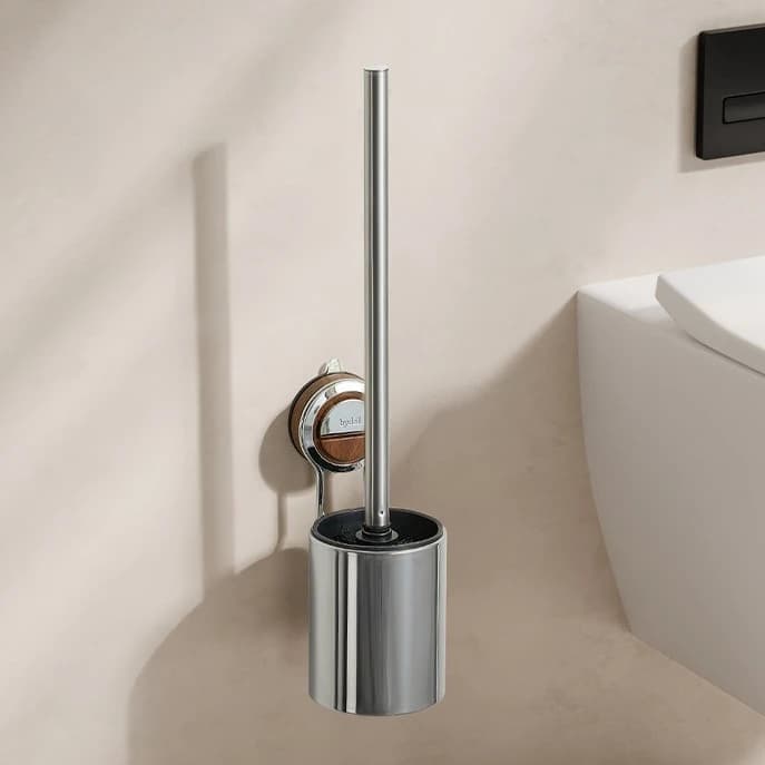 Spazzola per la Pulizia del WC con Supporto da Parete, Accessori per il Bagno, Spazzola per WC Senza Perforazione