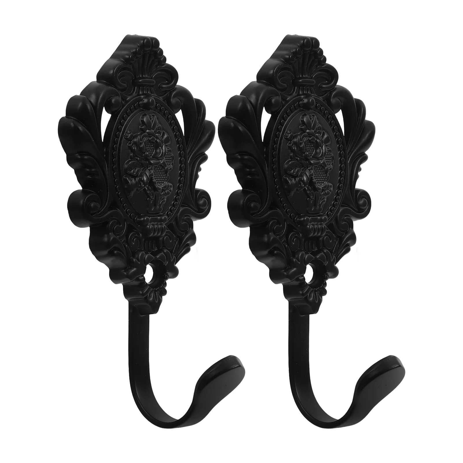 Ganci per tende vintage da 2 pezzi, ganci per supporto laterale, fermacravatte neri per interni, fermacravatta per pareti