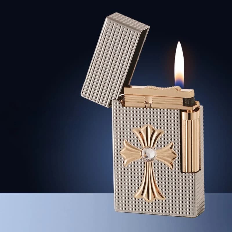 2025 New Side Slip Oil Lighter Inflatable Grinding Wheel Open Flame High End Boyfriend Gift Lighter Gadgets for Men