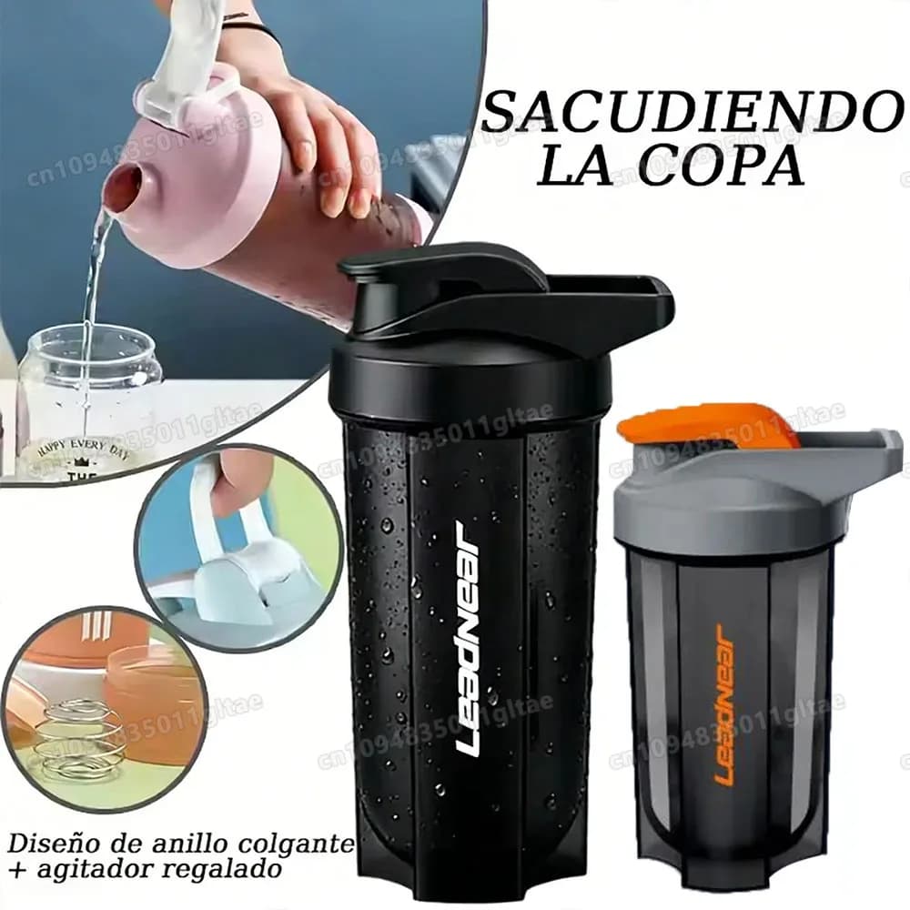 500 ml portable sports shaker bottle, shaker cup for powder protein, waterproof gym, fitness, for man and woman