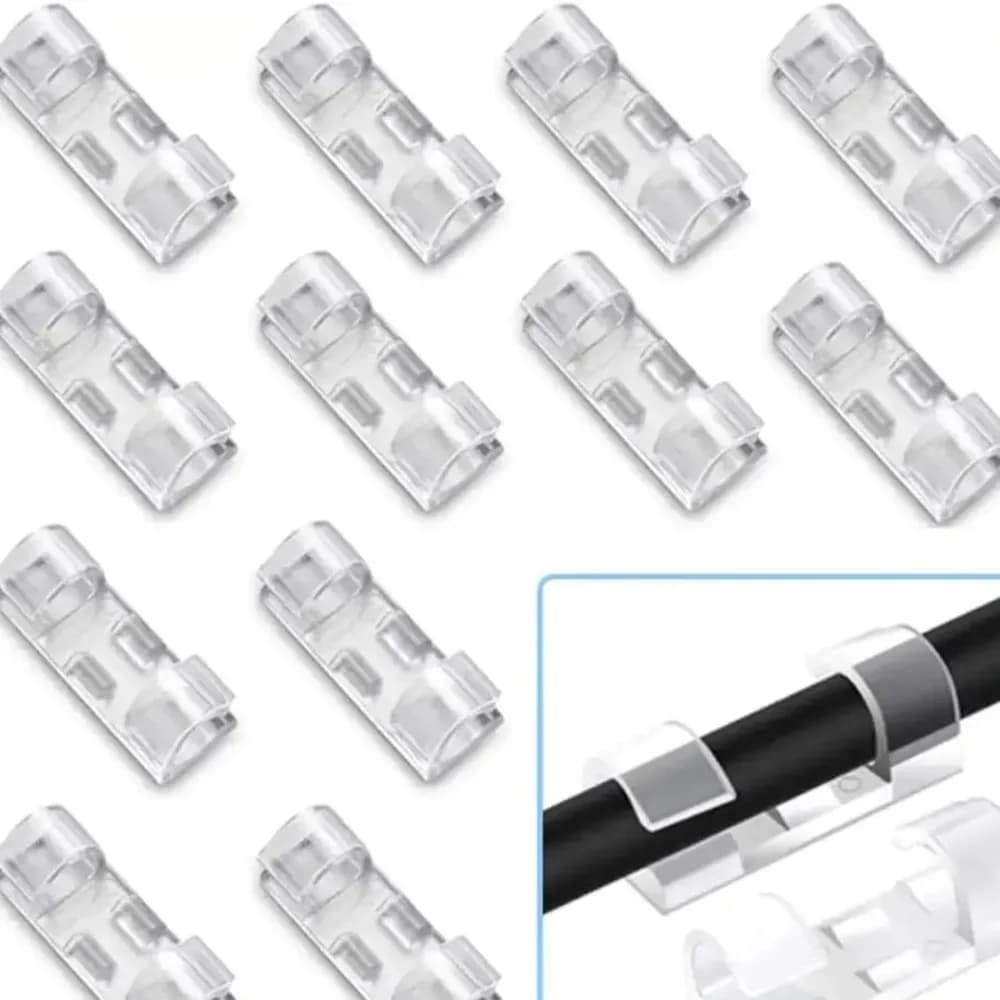 Clip Organizzatori per Cavi da 5/20/40/60 Pezzi, Gestione Cavi per Desktop e Workstation, Supporto per Cavi, Avvolgicavo USB per Ricarica e Dati