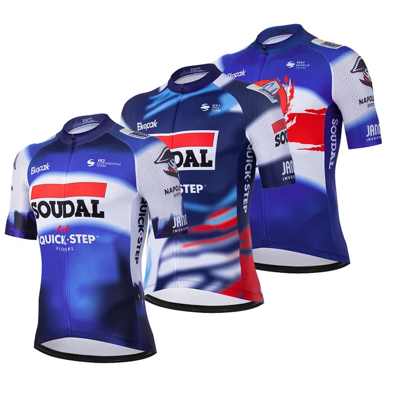 Soudal Quick Step Team Cycling Clothing Knit Mtb Road Bike Uniforms Shorts Man Mountain Bavarian Full Man Top Cycle Spring Summer