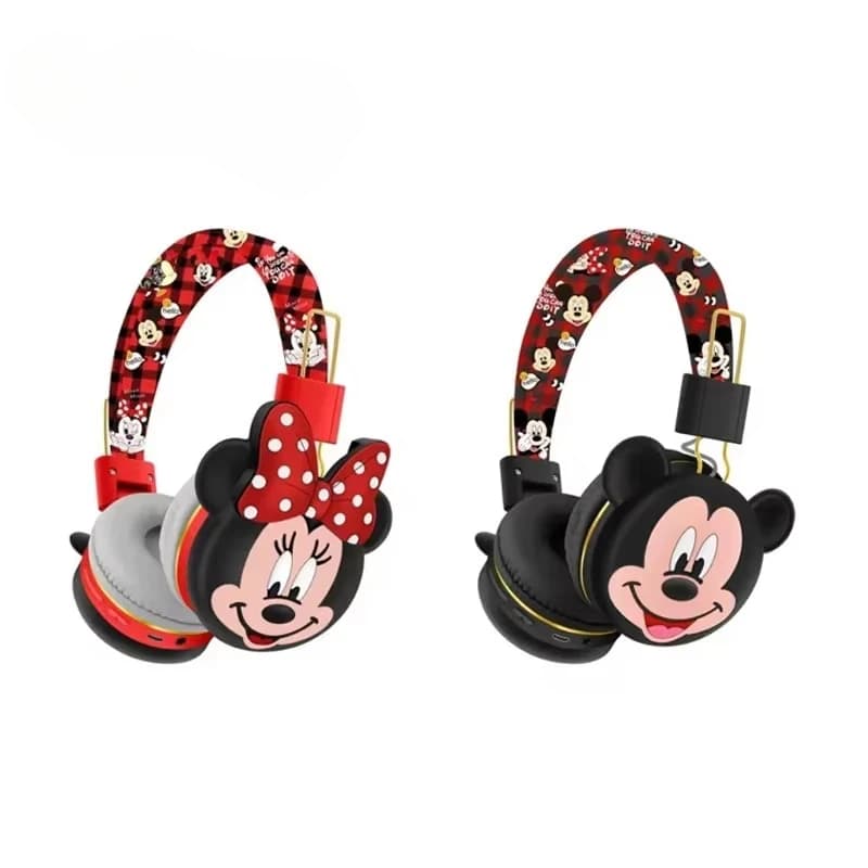 Cuffie Bluetooth Cartoon Mickey Minnie, auricolari wireless con microfono per bambini, ragazzi e ragazze, regalo, supporto per scheda TF