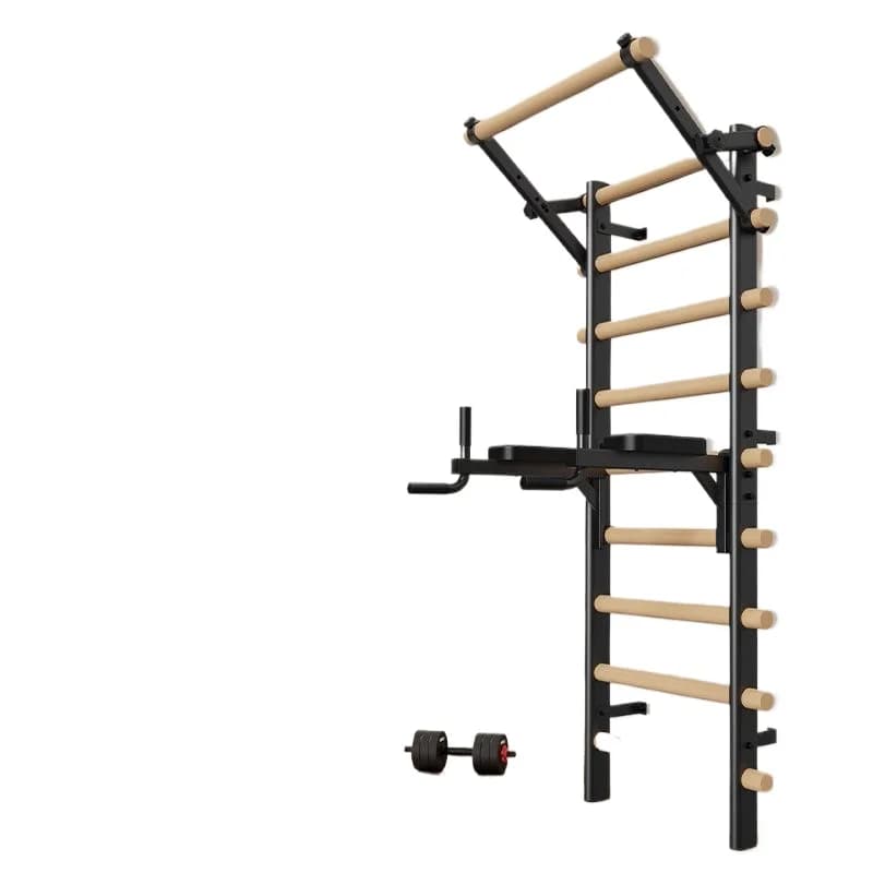 Ribbed frame, rehabilitative extension with pull-up frame with horizontal bar for multifunctional training for domestic interiors