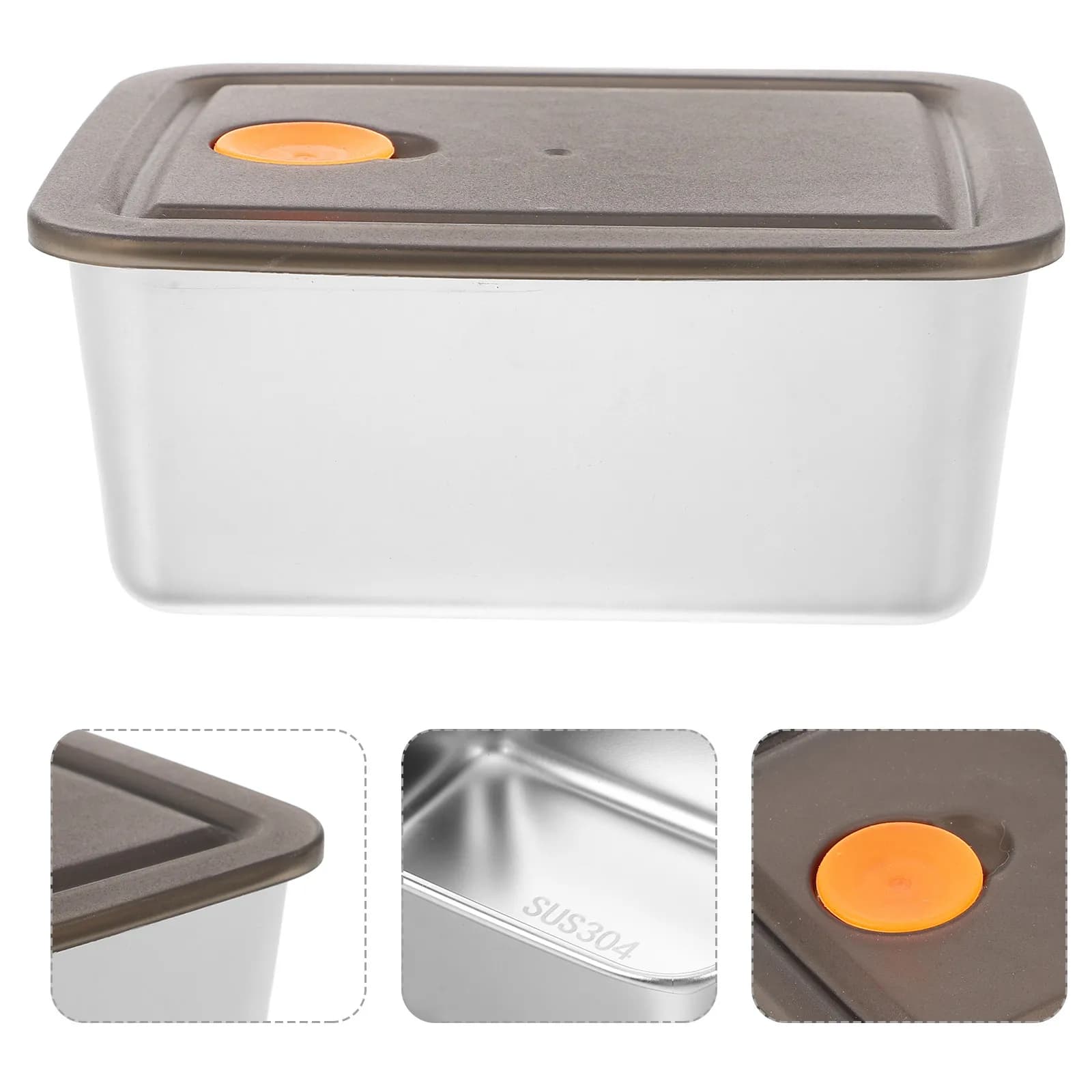 Stainless Steel Preservation Box Compact Leakproof Food Storage Container for Office School Travel Fridge Freezer Meal Prep