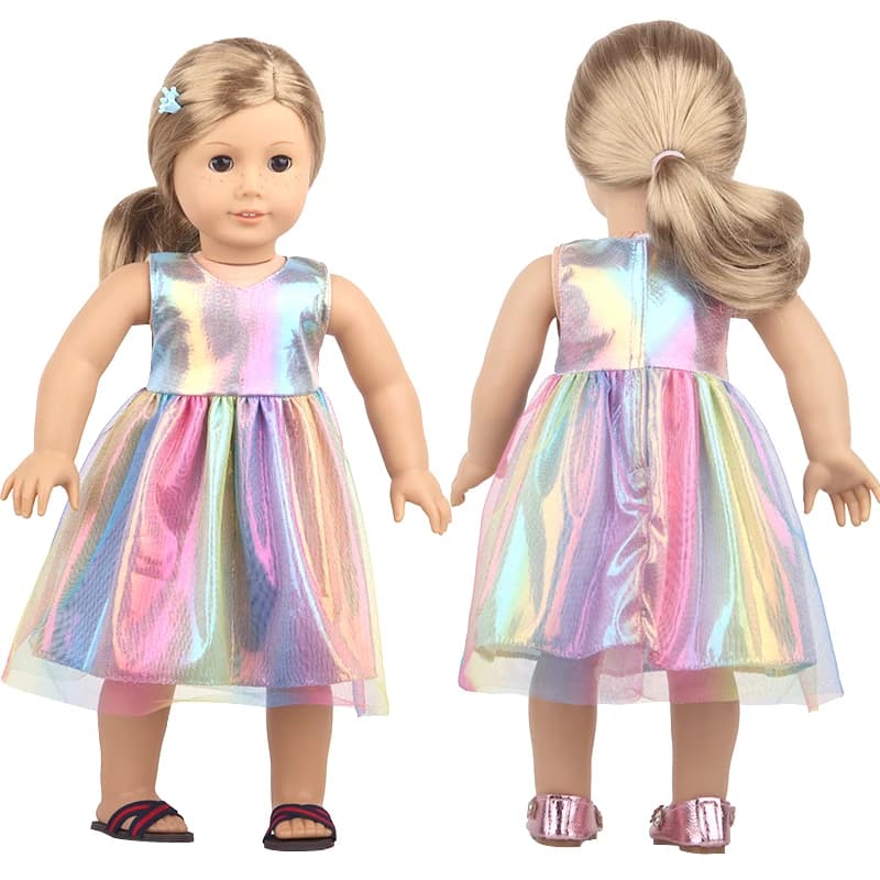 Vestito da bambola estiva per bambina maternamgonna colorata vestiti in pizzo tagliato per bambole americane da 18 ''per 43 New Reborn