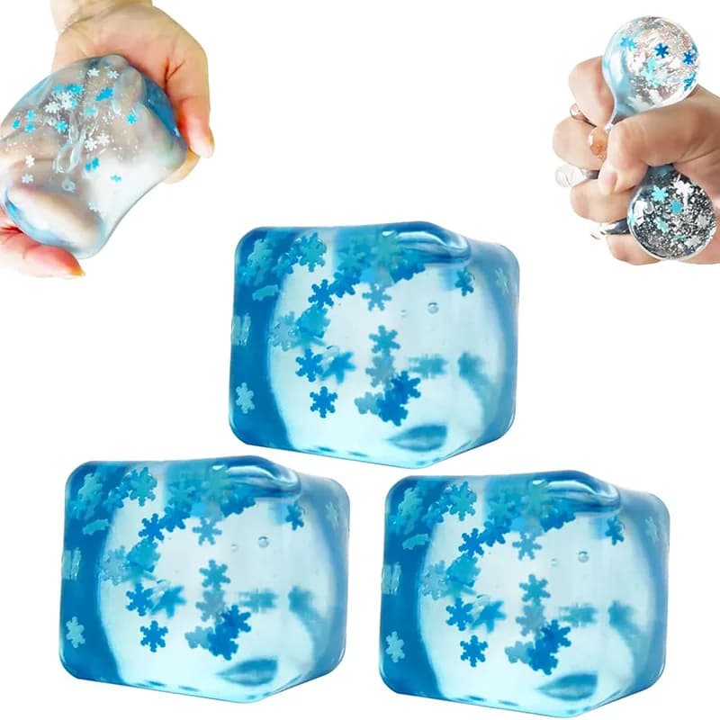 Giocattoli Antistress a Forma di Fiocchi di Neve e Cubetti di Ghiaccio, Palline a Lenta Risposta per Alleviare lo Stress, Giocattoli Decompressione per Adulti, Regali di Compleanno
