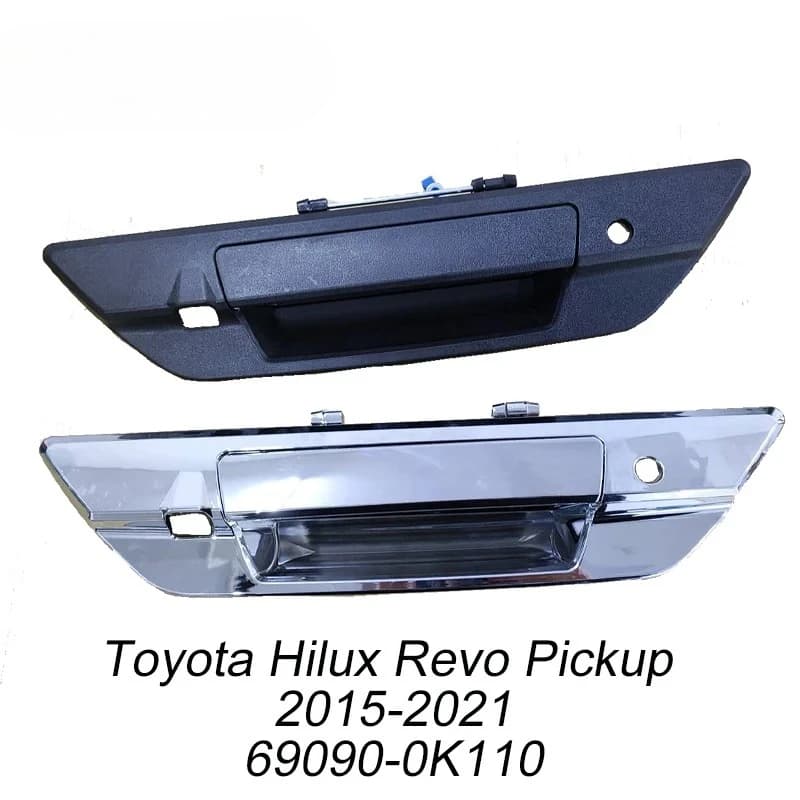 Maniglia per portellone posteriore con fori chiave fotocamera nera o cromata 69090-0K110 per Toyota Hilux Revo 2015-2021 690900K120