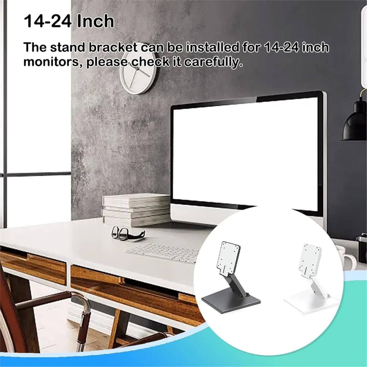 *SPOR 14-24in Desktop Monitor Holder with VESA Hole Folding TV Screen Stand Screen Mount Support for Home Office School Black