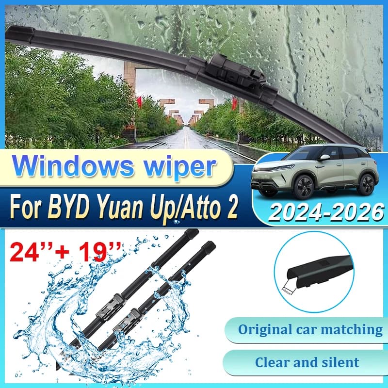 Per BYD Yuan Up 2025 Accessori SC3E Atto 2 2024-2026 Auto Spazzole Tergicristallo Anteriori Pulizia Riduzione Del Rumore Spazzole Tergicristallo