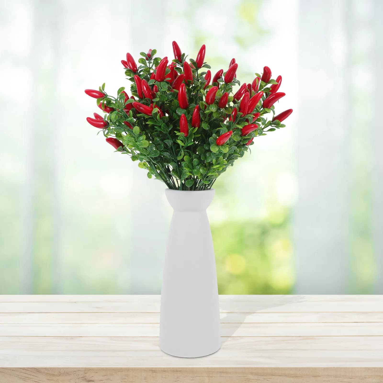 Set di 4 Piante Artificiali di Peperoncino, Rami Decorativi Realistici, Peperoncini Finti per Arredamento Casa