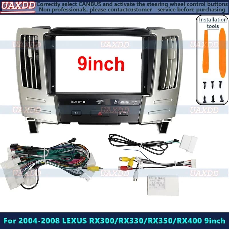 9 pollici 2Din Autoradio Fascia Telaio Per LEXUS RX300 RX330 RX350 toyota Harrier 2003-2009 pannello auto Trim Cruscotto Pannello Kit cavo